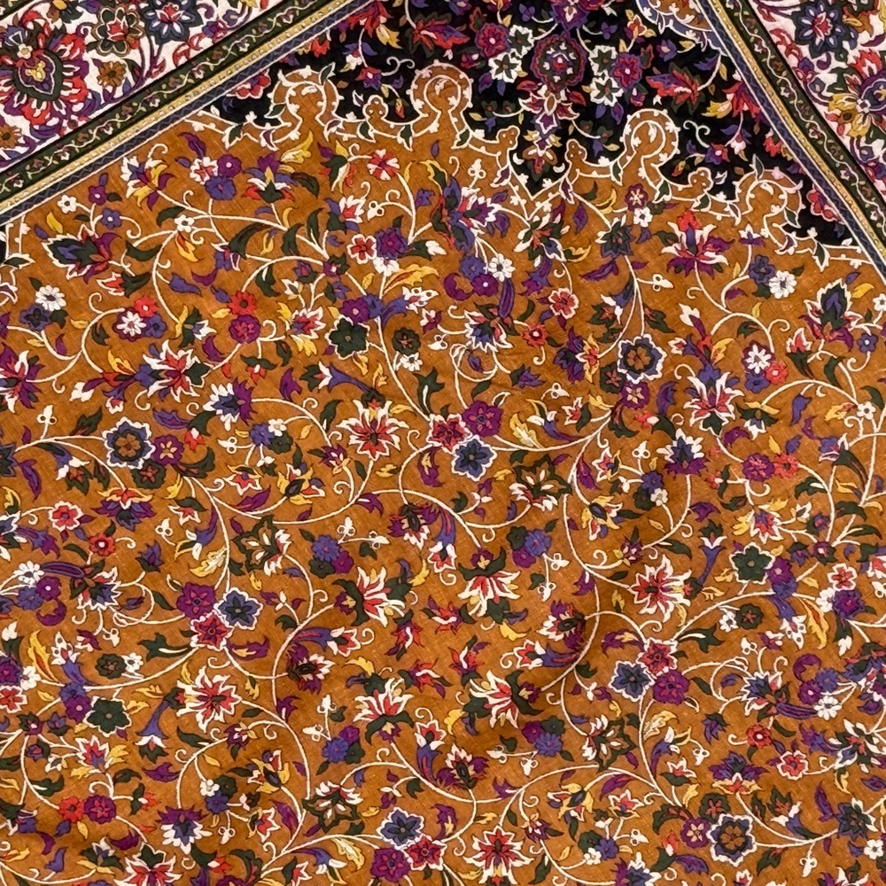 Vintage YVES SAINT LAURENT Brown Paisley Bandana - Yves Saint Laurent Logo Paris - Picture 2 of 5